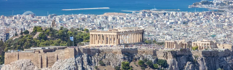 Gardinen Athen, Griechenland. Luftaufnahme der Athener Akropolis und der Stadt vom Lycavittos-Hügel © viperagp