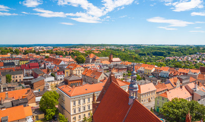 Naklejka na ściany i meble Aerial view. Old town in Chelmno, Poland