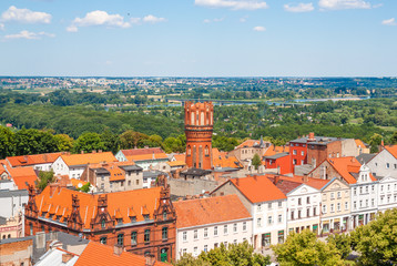 Fototapeta premium Aerial view. Old town in Chelmno, Poland