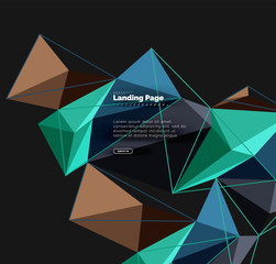 Fototapeta na wymiar Vector 3d triangle abstract background, polygonal geometric design