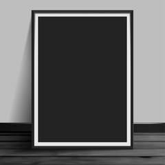 Stock vector illustration mockup mock up realistic picture template photoframes. Blank paper black. Art for banners, placards and posters EPS10