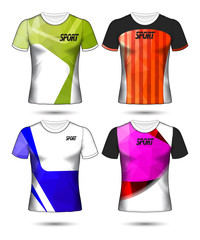 Naklejka premium Set of soccer or football jersey template t-shirt style, Design your football club vector illustration
