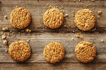 Cookies on the wooden background