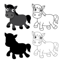 horse worksheet vector design