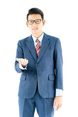 Businessman portrait in suit and wear glasses
