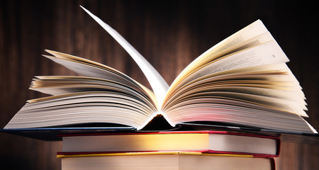 Composition with books on the table