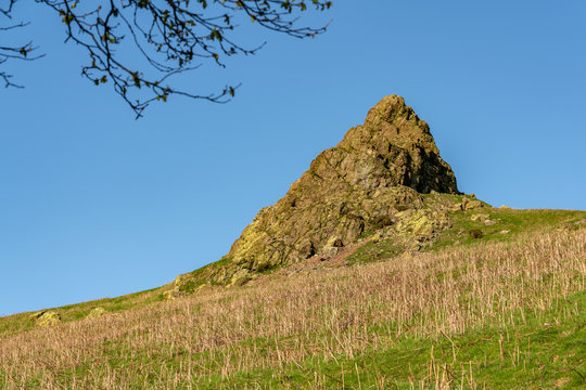 Shropshire landscape near Church Stretton, view towards Hope Bowdler Hill, England, UK