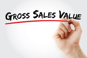 GSV - Gross Sales Value acronym, business concept background