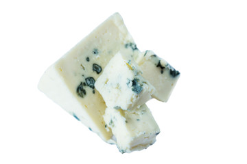 cheese with mold isolated on white background