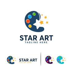 Star Art logo designs concept, Iconic Star Painting logo template