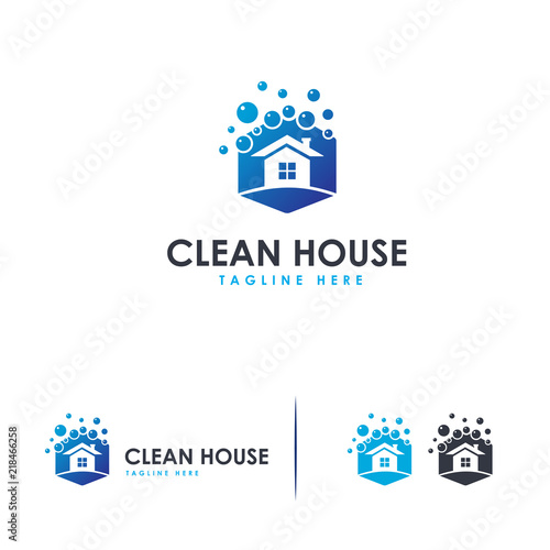 House Cleaning Logo Designs Concept Cleaning House Logo Template