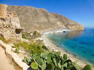 Cala San Pedro. Beach in Cabo de Gata, Almeria. Andalusia, Spain