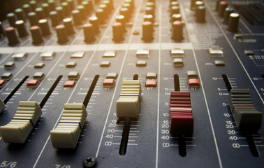 Volume control of the soundboard in the control room and voice recorder.