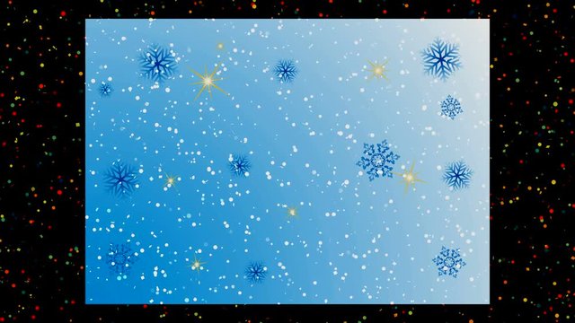 Animated New Year's beautiful screensaver with snowflakes in blue tones 3d rendering