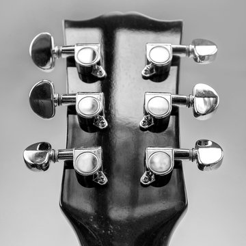 Rock guitar. Close-up view part of guitar, very popular musical
