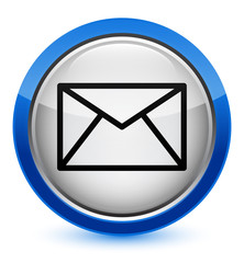 Fototapeta na wymiar Email icon crystal blue round button