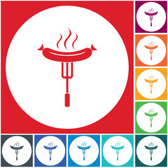 Barbecue sausage icon