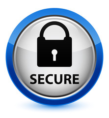 Secure (padlock icon) crystal blue round button