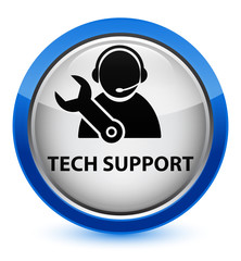 Tech support crystal blue round button
