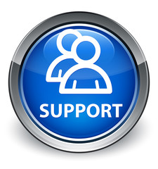 Support (group icon) optimum blue round button