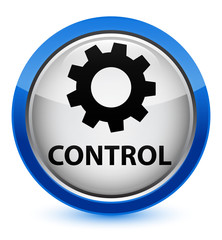 Control (settings icon) crystal blue round button