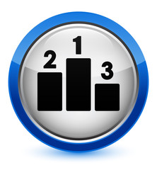 Podium icon crystal blue round button