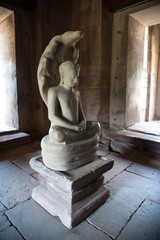 Buddha statue in PRASAT HIN PIMAI is public place of historic and ancient castle of generality in NAKHON RATCHASIMA Thailand.