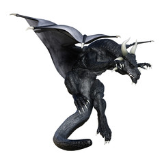 3D Rendering Fantasy Dragon on White