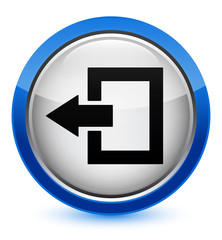 Logout icon crystal blue round button