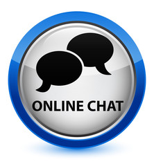 Online chat crystal blue round button