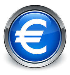 Euro sign icon optimum blue round button