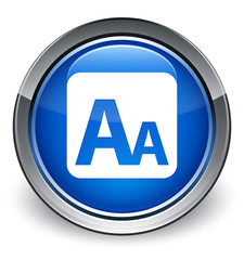 Font size box icon optimum blue round button