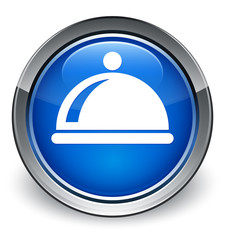 Food dish icon optimum blue round button