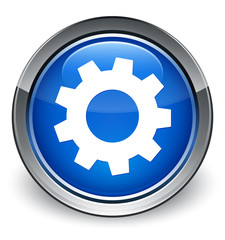 Process icon optimum blue round button
