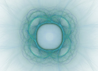 Naklejka premium Abstract colorful blue fractal pattern on white background. Fantasy fractal texture. Digital art. 3D rendering. Computer genenerated image.
