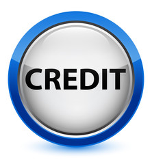 Credit crystal blue round button