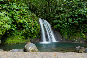Long exposure of a waterfall in Guadeloupe