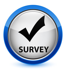 Survey (validate icon) crystal blue round button