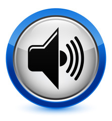 Volume icon crystal blue round button