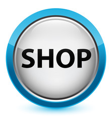 Shop crystal cyan blue round button