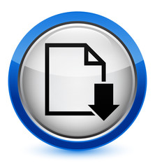 Download document icon crystal blue round button