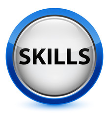 Skills crystal blue round button