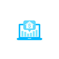 house prices, real estate analytics vector icon