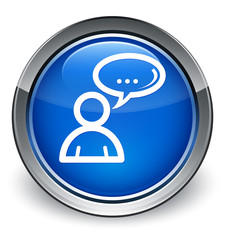 Social network icon optimum blue round button