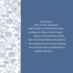 Beer, different types of food and fast food.