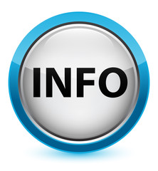 Info crystal cyan blue round button