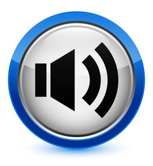 Volume icon crystal blue round button