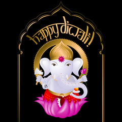 Happy Diwali card with Ganesha