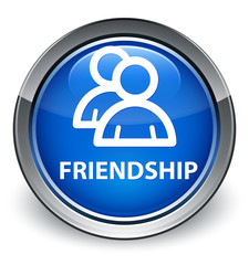 Friendship (group icon) optimum blue round button