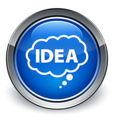 Idea bubble icon optimum blue round button